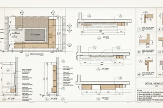 create millwork shop drawings, cabinetry, joinery and furniture drawings