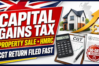 calculate UK capital gains tax property sale hmrc cgt return