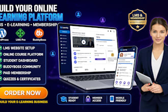 build wordpress ims website, elearning site with ims pro buddy boss membership