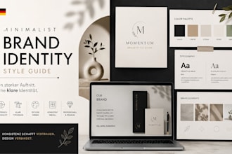 german minimalist brand style identity guide for startup coach realtor brand kit