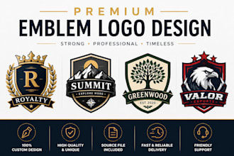 design a modern minimalist emblem logo for your business