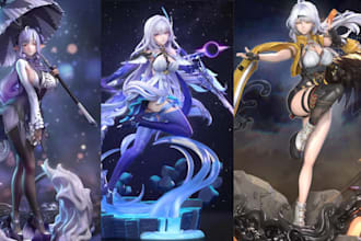 3d print and paint action anime figure miniature 3d model statue resin printing