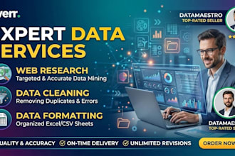 do web research, data cleaning, and data formatting