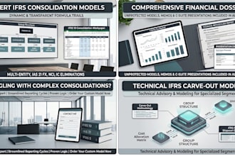 build excel models for consolidations, carve outs, ifrs 5, and ias 21