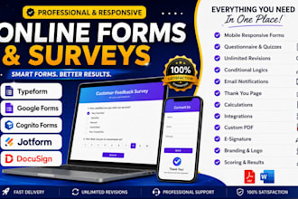 create jotform, typeform, docusign and google forms surveys