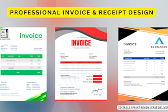 design professional invoice, receipt, and price list