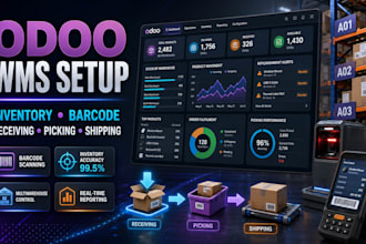 set up odoo wms inventory warehouse and barcode workflows