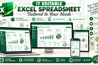 design editable excel, google sheets, budget spreadsheet and invoice templates