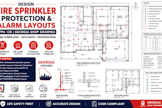 design fire sprinkler protection alarm layouts nfpa 13r georgia shop drawing