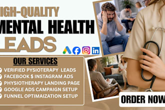 15 mental health, therapy counselling leads via google and facebook ads daily