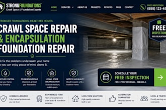 design wix crawl space repair website encapsulation foundation repair website