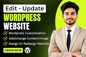 edit wordpress website, wordpress customization, update website quickly