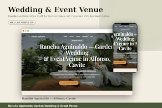 create a beautiful wedding or event venue website