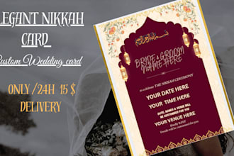 design luxury islamic wedding invitation card nikkah card