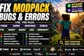 fix modpack bugs forge fabric neoforge kubejs ftb spigot bukkit java minecraft