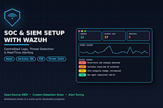 set up and configure wazuh siem for security monitoring
