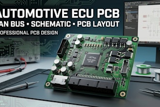 design automotive ecu pcb, can bus, schematic and pcb layout