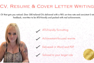 write a professional CV and cover letter