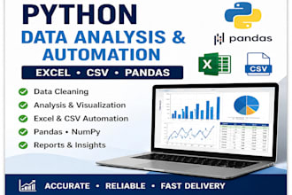 analyze excel and CSV data using python pandas numpy and automation