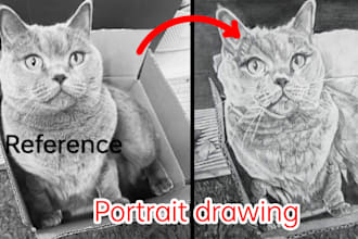 draw a realistic graphite pencil portrait of your pet