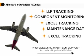 manage aircraft component records and llp tracking in excel