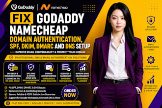 fix godaddy namecheap domain authentication, spf, dkim, dmarc and dns setup