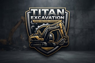 design a powerful excavator logo for your business