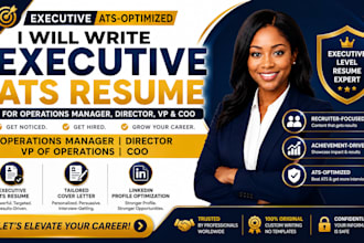 write executive ats resume for operations manager, director, vp and coo