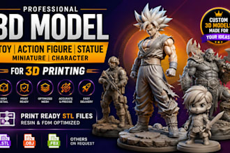 design 3d model toy action figure statue miniature character for 3d stl printing