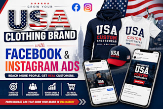 setup facebook ads for USA clothing sportswear and clothing brand