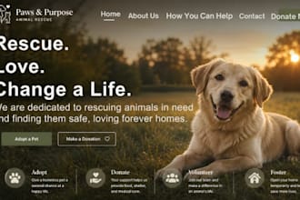 build squarespace animal rescue website redesign adoption donation website