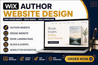 do wix author website design, book website, ebook website, book landing page