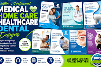do medical, healthcare, clinic, pharmacy, dental flyer, tri fold brochure design