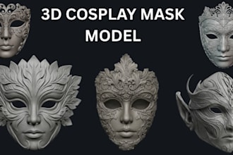 create custom 3d mask models, cosplay masks and printable stl files