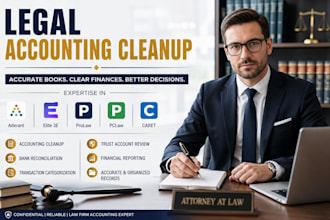 do legal accounting cleanup in aderant, elite 3e, prolaw, pclaw  caret