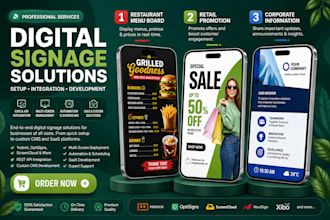 build and integrate professional digital signage solutions, cms and saas