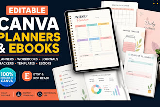 design canva financial tracker bill logbook digital planner ebook lead magnet