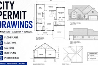 city permit drawings, renovation, home addition, permit plans, and blueprints