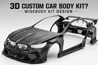 3d car model car body kit custom widebody kit car parts automotive cad 3d print