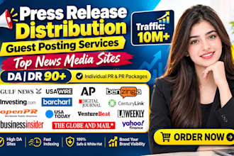 publish news article and do seo guest post backlink service, PR distribution