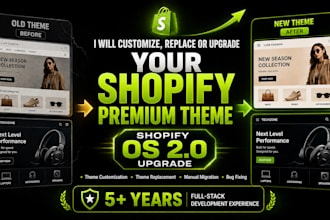 customize, replace or upgrade your shopify premium theme