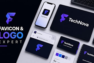 design modern tech saas logo app icon favicon and complete branding kit
