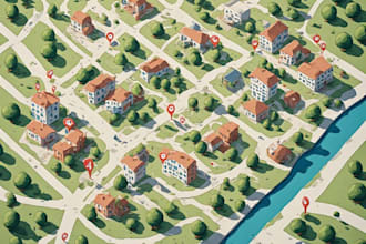 create a modern illustrated neighborhood map for your project