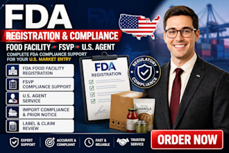 handle fda registration fsvp US agent import permit and label review