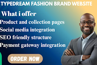 design a modern typedream fashion brand website for your clothing business