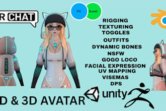 3d vrchat avatar commission vrc furry vtuber anime 3d model nsfw vr character