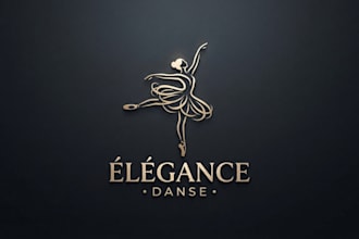 design an elegant ballerina logo for your brand