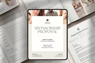 design editable fundraising, business and event sponsorship proposals in canva