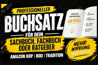buchsatz fur dein sachbuch, fachbuch oder ratgeber, amazon KDP, bod, tredition