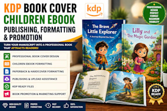 do amazon kdp book cover, children ebook publishing formatting and promotion